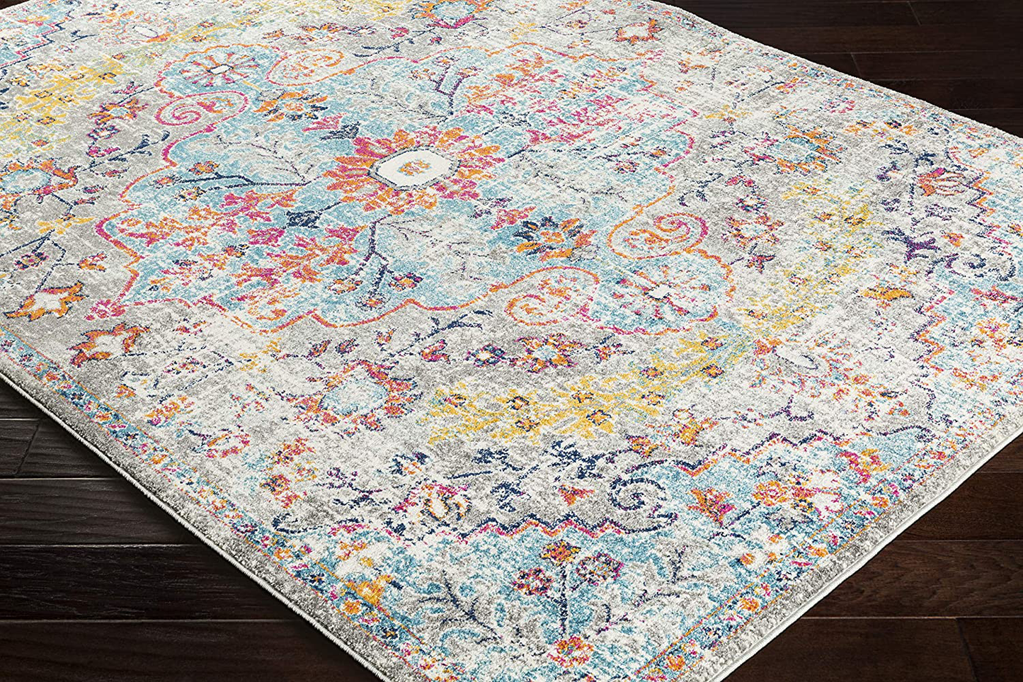 Skørter | Artistic Weavers Odelia Vintage Bohemian Area Rug, 4' x 6' Oval, Orange/Navy Blue