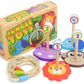 Skørter | Fantasy Generation Jungle Ring Toss Game, Indoor/Outdoor Family Fun with 4 Wooden Animal Targets