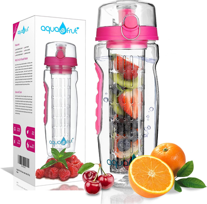 Skorter | AquaFrut 32 OZ Fruit Infuser Water Bottle BPA-Free Fruit Infusion Sports Bottle - Flip Top Lid with Drinking Spout, Leak-Proof, Made of Durable Tritan. Free Recipe eBook! (Teal)