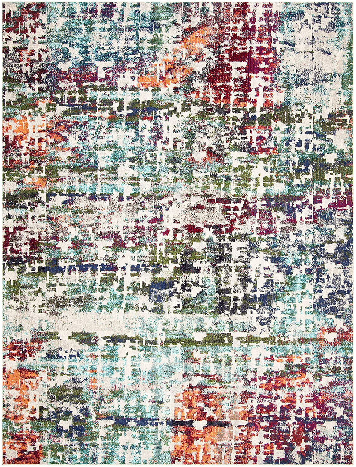 Skørter | Safavieh Madison Collection MAD469A Modern Abstract Non-Shedding Living Room Bedroom Dining Room Home Office Area Rug, 5'3" x 7'6", Blue / Green