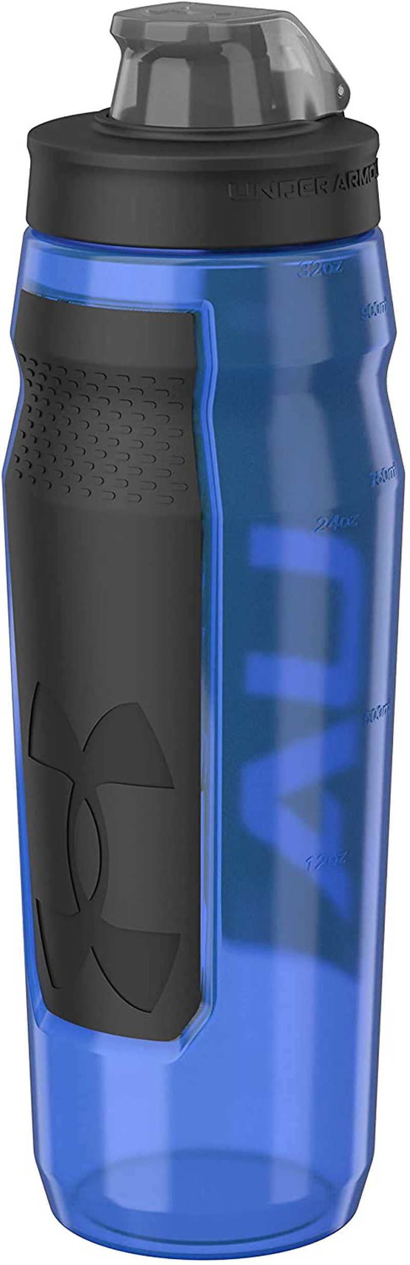 Skorter | Under Armour 32oz Playmaker Squeeze Water Bottle, Sanitary Lid Sleeve, High Flow Nozzle, Anti-Slip Handle, Finger Loop Carry, Fits in Bike Holder, Cycling, Gym, Hiking, All Sports