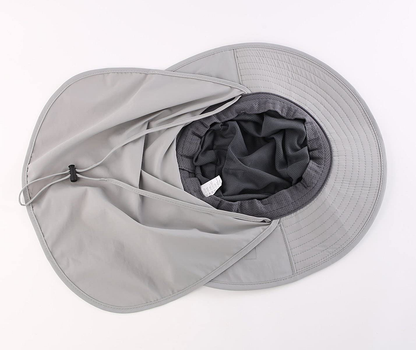 Skorter | Outdoor Upf50+ Mesh Sun Hat Wide Brim Fishing Hat With Neck Flap