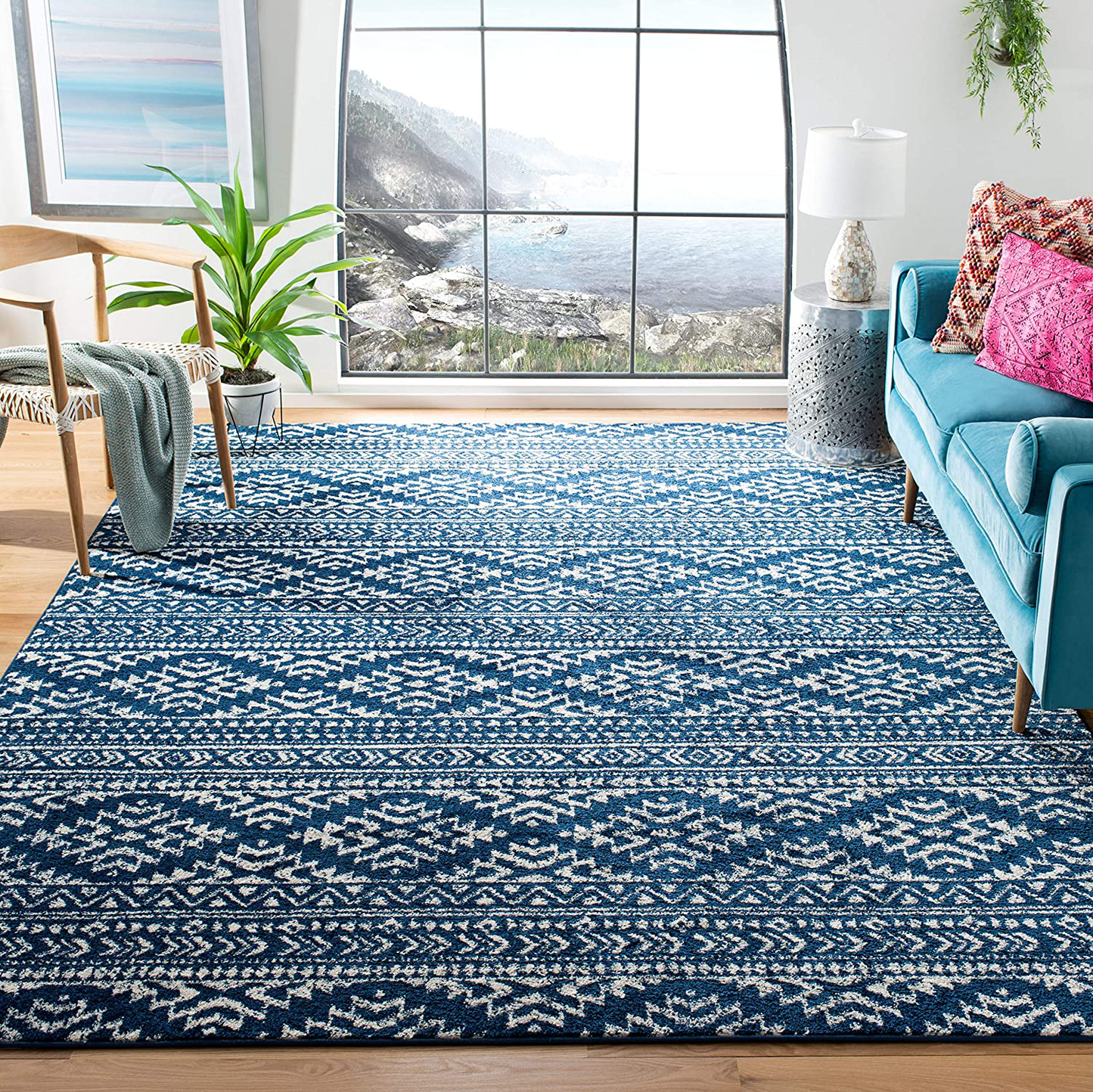 Skørter | Safavieh Tulum Collection TUL272G Moroccan Boho Tribal Non-Shedding Living Room Bedroom Accent Area Rug, 4' x 6', Ivory / Light Gray