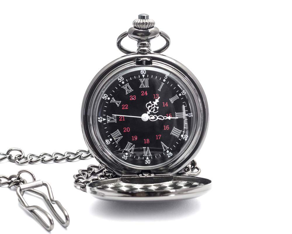Skorter | Engraved Wedding Anniversary Pocket Watch with Chain for Husband, a Sleek Gift Set for Him with Elegant Gift Box, 1 Year Wedding Anniversary Clock