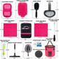 Skørter | AUTODECO 22Pcs Car Wash Cleaning Tool Set Car Detailing Set with Black Leather Bag Pink Collapsible Bucket Washing Mitt Sponge Towels Tire Brush Window Scraper Dust Brush Complete Interior Car Care Set