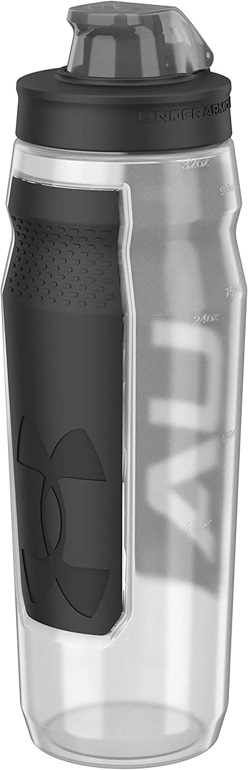 Skorter | Under Armour 32oz Playmaker Squeeze Water Bottle, Sanitary Lid Sleeve, High Flow Nozzle, Anti-Slip Handle, Finger Loop Carry, Fits in Bike Holder, Cycling, Gym, Hiking, All Sports