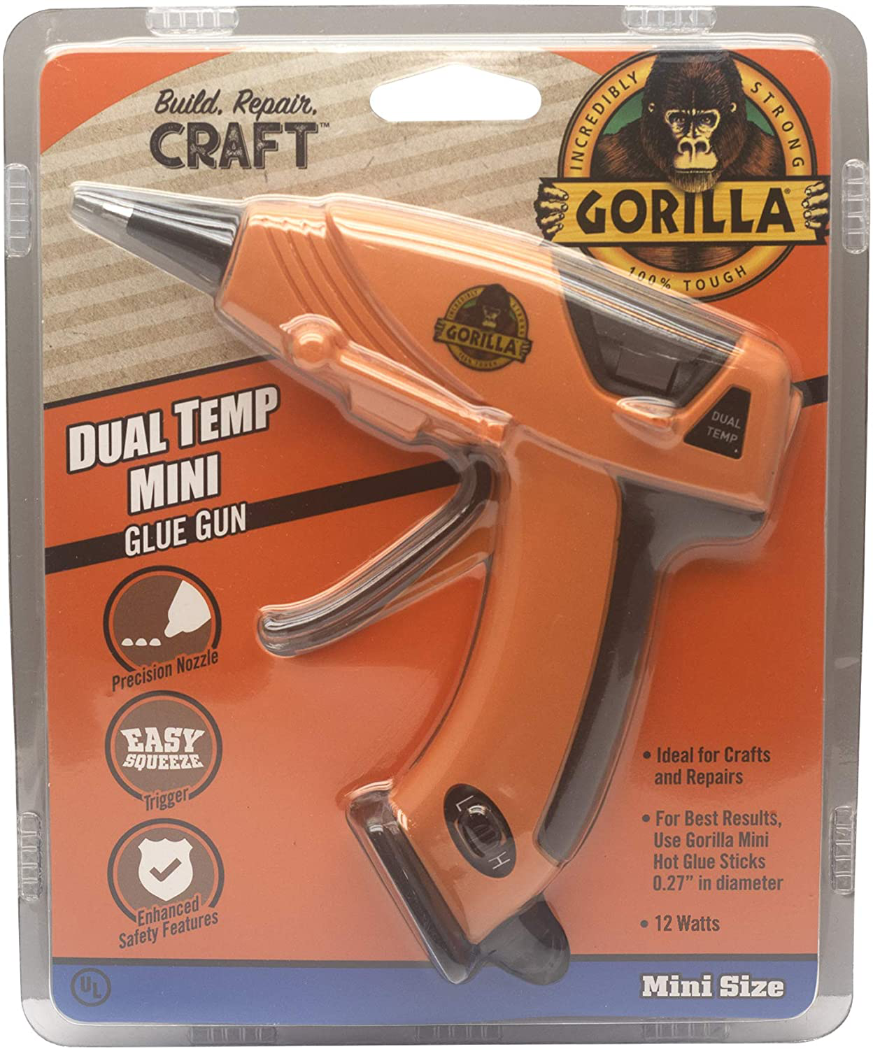 Skørter | Gorilla Dual Temp Mini Glue Gun Kit with 75 Glue Sticks, (Package of 1)