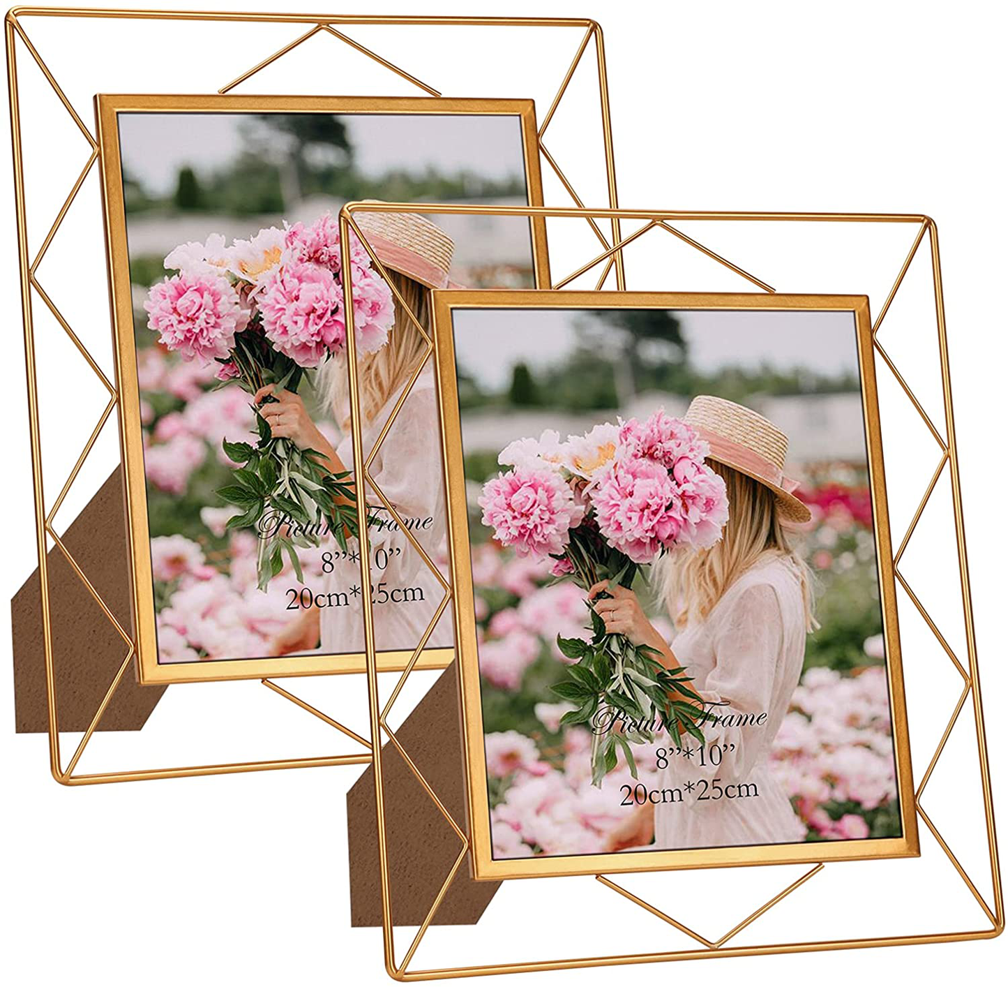 Skorter | 8x10 Picture Frame Set of 2, Metal Frames Suitable for 8 by 10 Inch Photos Table or Wall Mount Display
