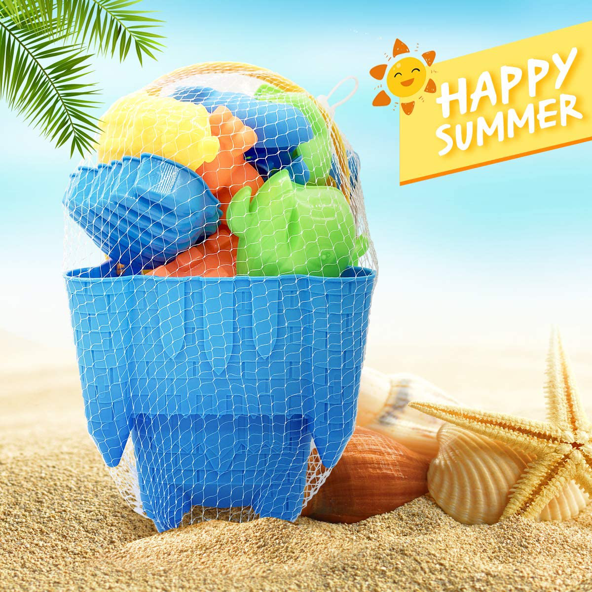 Skørter | Children's Beach Sand Toy Set, 27 pcs Beach Toy Castle Molds Sand Molds, Beach Bucket, Beach Spade Tool Kit, Sandbox Toys for Toddlers, for Toddlers Outdoor Indoor Play Gift 1 Bonus Net Bag Included