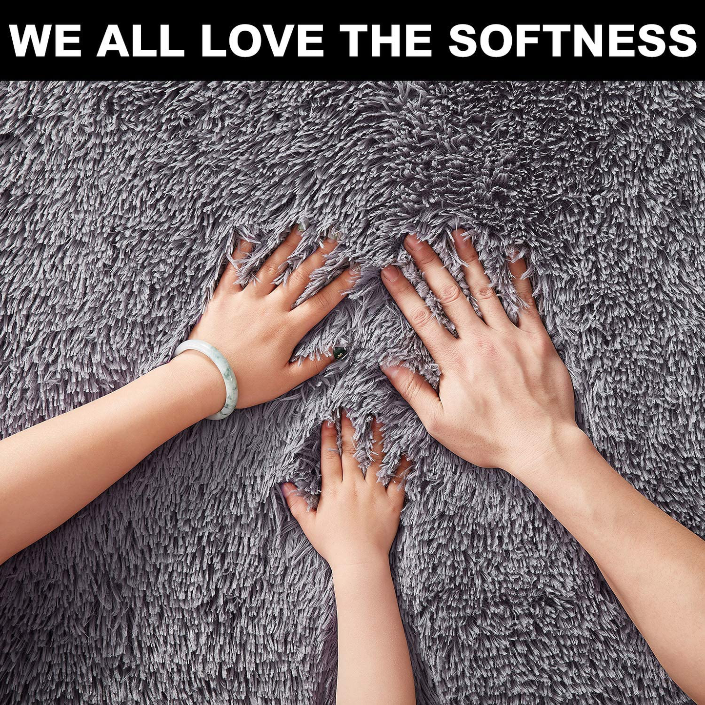 Skørter | PAGISOFE Ultra Soft Fluffy Shag Area Rugs for Bedroom, Fluffy Silver Rugs for Children's Room, Girls' Room, Baby Room, Kids' Room Decor, Floor Fuzzy Rugs for Living Room, 4x5.3 Feet, Light Gray Rug
