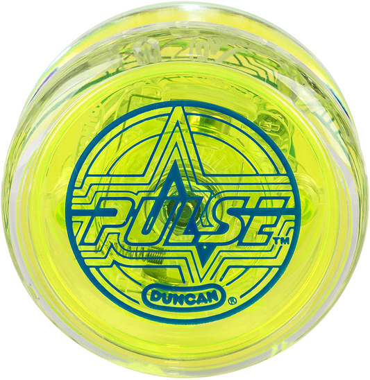 Skorter | Duncan Toys Pulse Led Light-Up Yo-Yo, Intermediate Level Yo-Yo With Ball Bearing Axle And Led Lights, Clear/Green
