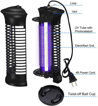Skørter | Bug Zapper Electric Indoor Insect Killer Hanging UV Light | Mosquito Killer Bug Fly Pest Attracting Trap Zapper Lamp with Powerful 1000V Grid for Indoor Home Bedroom, Kitchen, Office