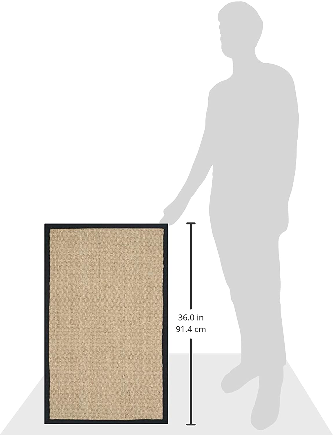 Skørter | Safavieh Natural Fiber Collection NF114X Border Basketweave Seagrass Accent Rug, 2' x 3', Gold