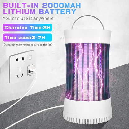 Skørter | AICase Bug Zapper, USB rechargeable indoor and outdoor mosquito killing lamp with 2000mah battery, suction fan, electric portable mosquito fly trap for home, camping, midges, backyard, patio