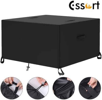 Skorter | Essort Outdoor Furniture Protection Waterproof Patio Table Cover, 4-6 Seats Heavy Duty Windproof Square Garden Table Sofa Cover, UV-Resistant (83.5''X48.4''X29'')