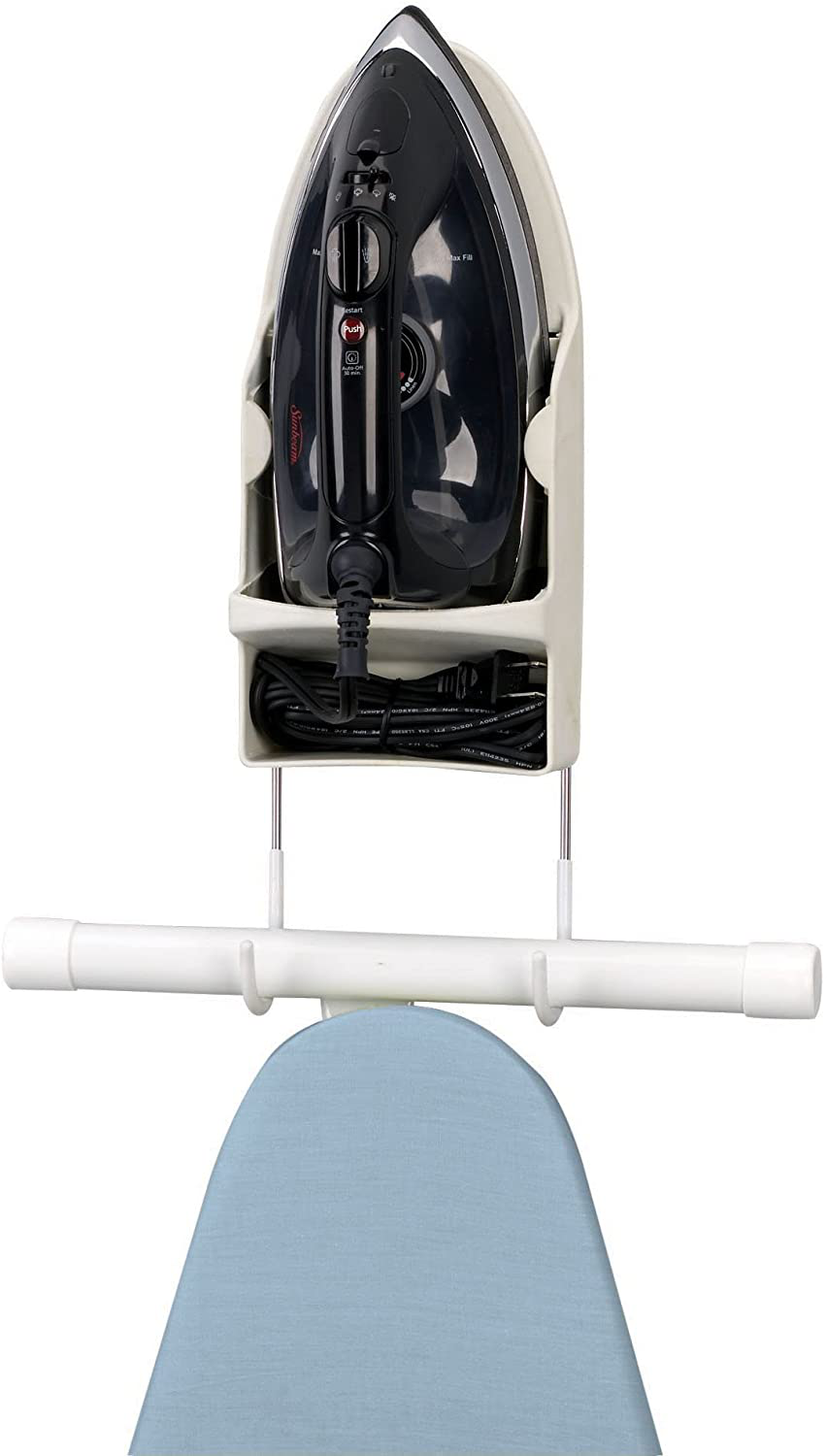 Skørter | Household Items 166-1 Iron wall mount with attached ironing board hooks, White