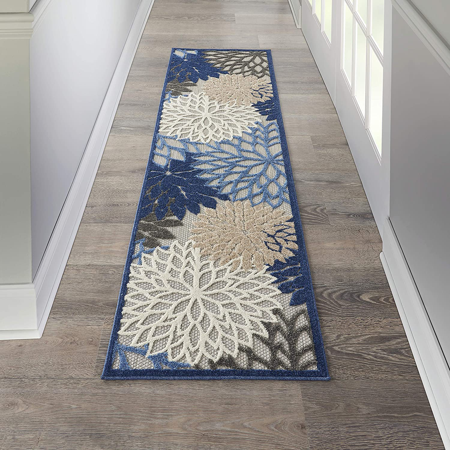 Skørter | Nourison Aloha Indoor/Outdoor Floral Blue/Multicolored 2'3" x 10' Area Rug (10' Runner), 2'3"X10',