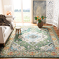 Skørter | Safavieh Monaco Collection MNC243G Boho Chic Medallion Distressed Non-Shedding Stain Resistant Living Room Bedroom Area Rug, 3' x 3' Square, Gray / Light Blue