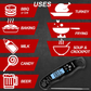Skørter | KULUNER TP-01 Waterproof Digital Instant Read Meat Thermometer with 4.6” Foldable Probe Backlight & Calibration Function for Cooking Food Candy, BBQ Grill, Liquids, Beef (Black)