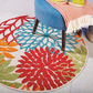 Skørter | Nourison ALH05 Aloha Indoor/Outdoor Floral Green x Area Rug, (4' Round), XROUND