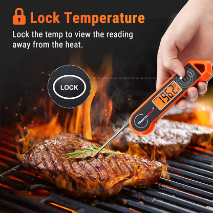 Skørter | ThermoPro TP19H Waterproof Digital Meat Thermometer for Grilling with Ambidextrous Backlit and Motion Sensor Kitchen Cooking Mat Thermometer for BBQ Grill Smokers Oil Roast Candy Thermometer