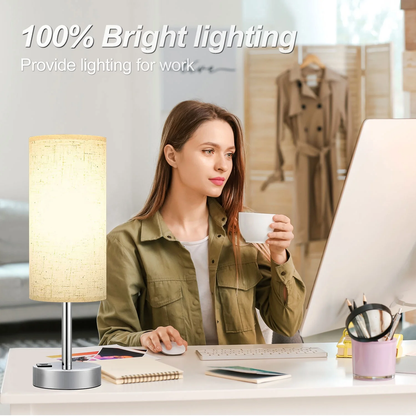 Skørter | 3 Ways Dimmable Touch Lamp, USB C&A Fast Charging Ports