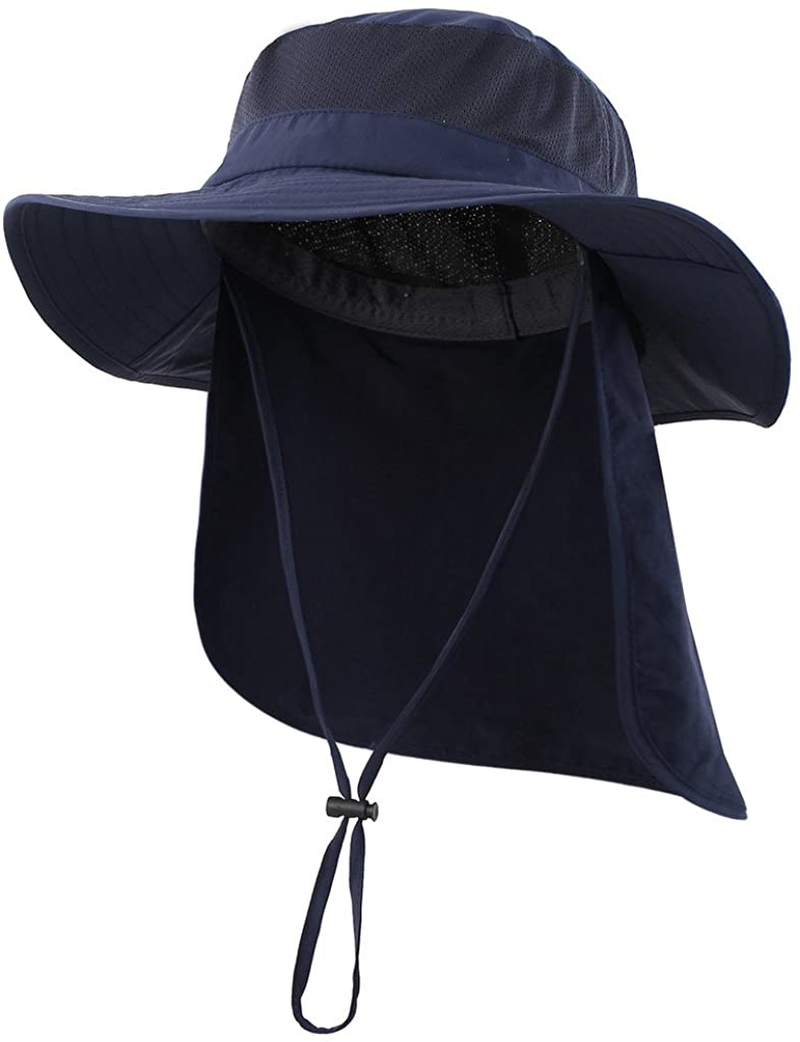 Skorter | Outdoor Upf50+ Mesh Sun Hat Wide Brim Fishing Hat With Neck Flap