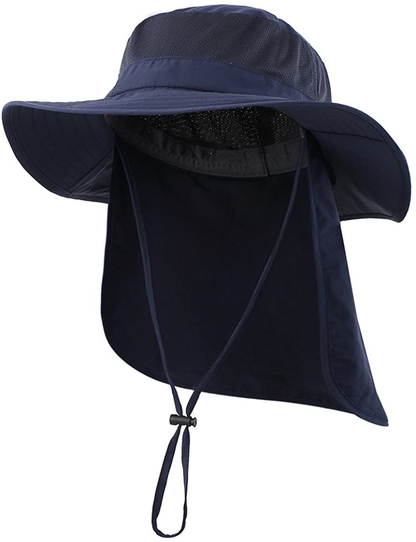 Skorter | Outdoor Upf50+ Mesh Sun Hat Wide Brim Fishing Hat With Neck Flap