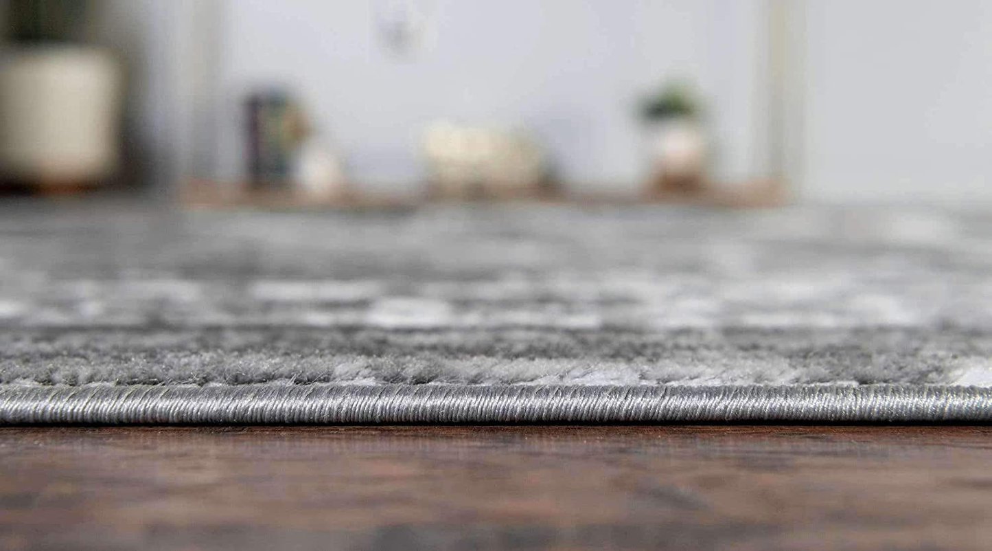 Skørter | Unique Loom Sofia Collection Area Traditional Vintage Rug, French Inspired Perfect for All Home Decor, 2' 0 x 9' 10 Runner, Black/Gray
