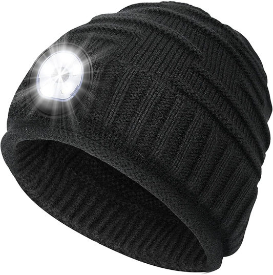 Skorter | Men's Gifts Beanie Hat with Light - Christmas Gift Fillers Women Men Rechargeable Headlamp Hood LED Flashlight Winter Hats Camping Running Fishing Gear Gift Ideas for Dad Mom Family Boyfriend Teenager