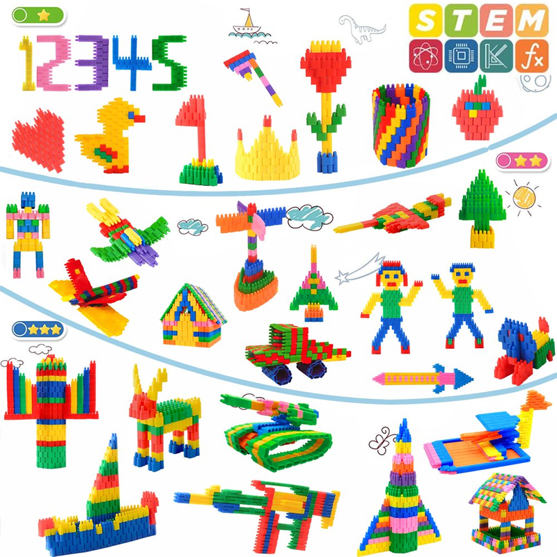 Skørter | 600 Pieces Set - Building Blocks Construction STEM Toy