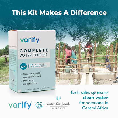 Skorter | 17 in 1 Premium Drinking Water Test Kit - 100 Strips + 2 Bacteria Tests - Home Water Quality Test - Brown Water and Tap Water - Easy Testing for Lead, Bacteria, Hardness, Fluoride, pH, Iron, Copper and more!