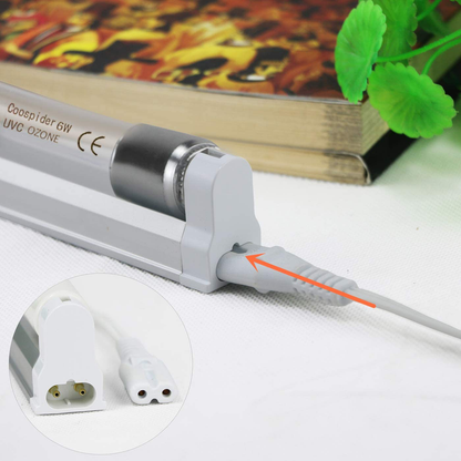 Skørter | U/V/C Light Lamp 185nm with 253.7nm Light Bulb 5ft Cable and Plug 110V (6W Ozone Lamp)