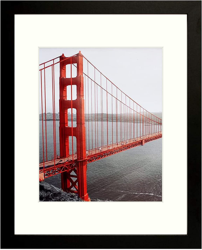Skorter | Frametory, 11x14 Picture Frame - Made to Display Pictures 8x10 with Mat or 11x14 Without Mat - Wide Profile - Pre-installed Wall Mounting Hardware (White, 1 Pack)