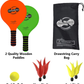 Skørter | Jazzminton Paddle Ball Game with Carrying Case - Indoor Outdoor Toy - Play on the Beach, Lawn or Backyard - 2 Wooden Rackets - 4 Shuttlecocks - 1 Ball