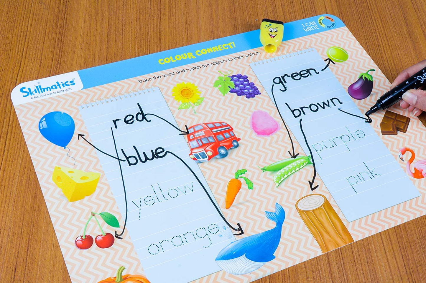 Skørter | Skillmatics educational game: preschool master (3-6 years) | Wipeable and reusable activity mats with 2 wipeable markers | Learning tool for boys and girls 3, 4, 5, 6 years