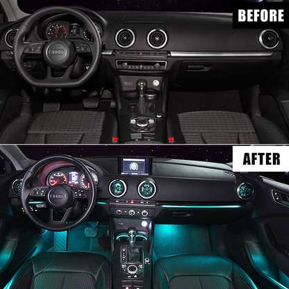 Skorter | SUNPIE Car Interior Lights, Car Strip Lights with App and Remote Control Waterproof LED Atmosphere Car Lights Comes with 48 LED Chips 2.7 m Length Indoor Lights with DC 12V Car Adapter Synchronize with Music