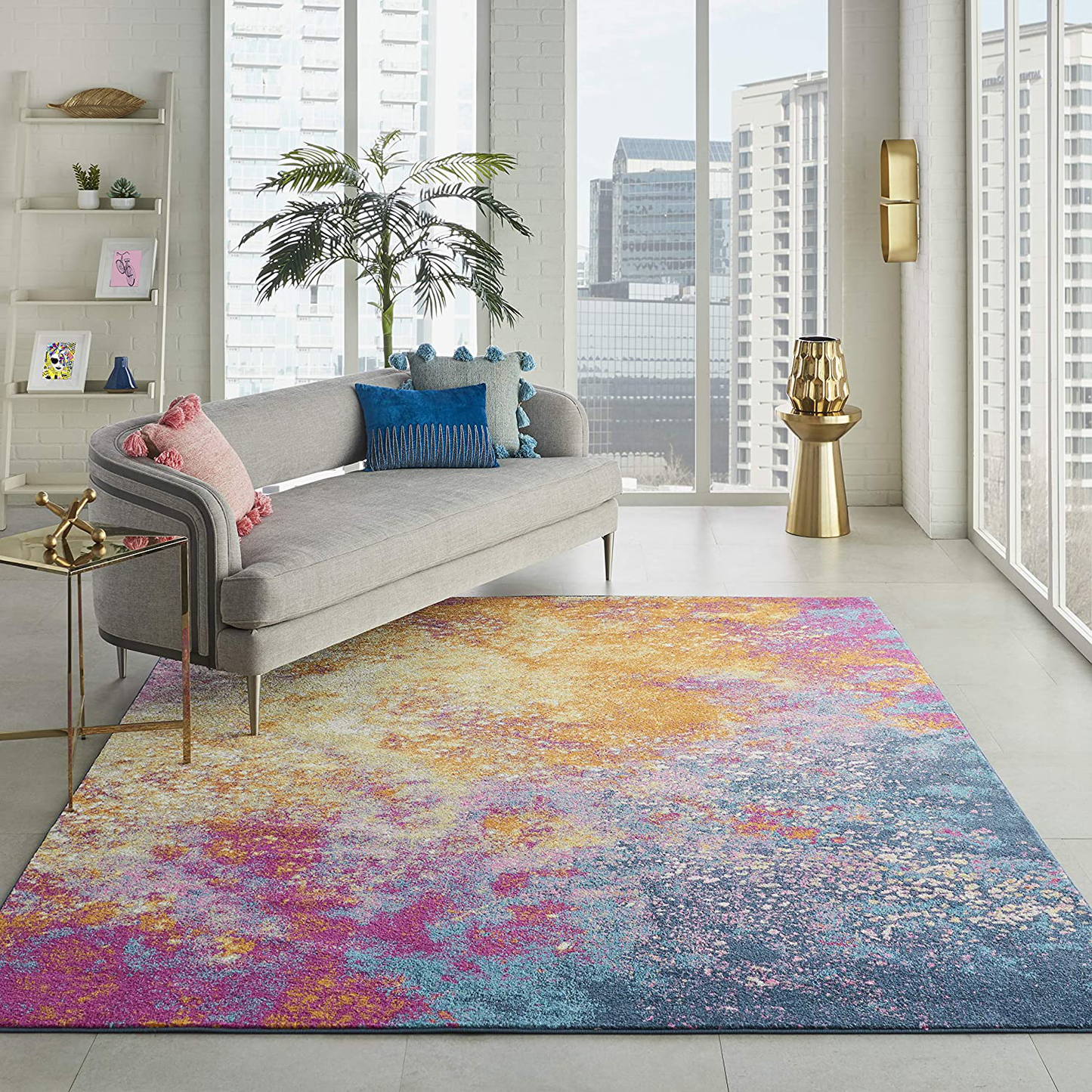 Skørter | Nourison Passion Bohemian Abstract Sunburst 1'10" x 6' Support rug, (6' Runner)