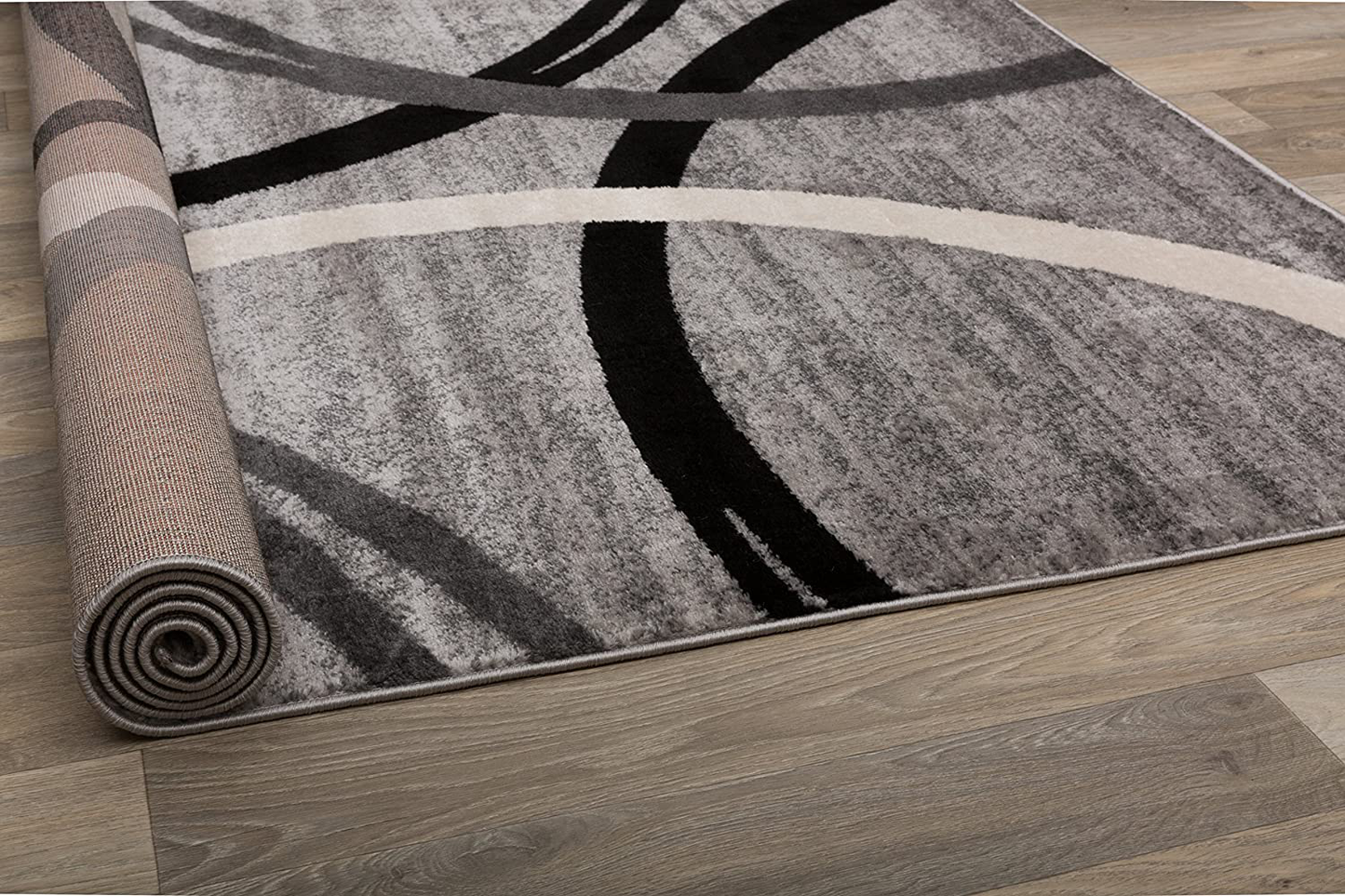 Skørter | Carpet Store Modern Wavy Circles Design Area Rug 3'3" x 5' Gray