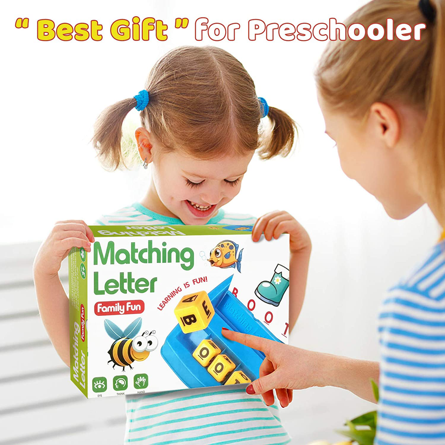 Skørter | HahaGift Educational toys for 2-5 year old girl gifts, Matches letter learning game activities, Christmas birthday gift for toddlers 2 3 4 5 year old girls