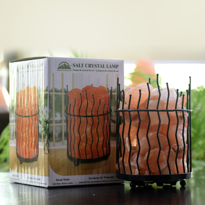 Skørter | Himalayan Salt Basket Lamp - Amber Glow