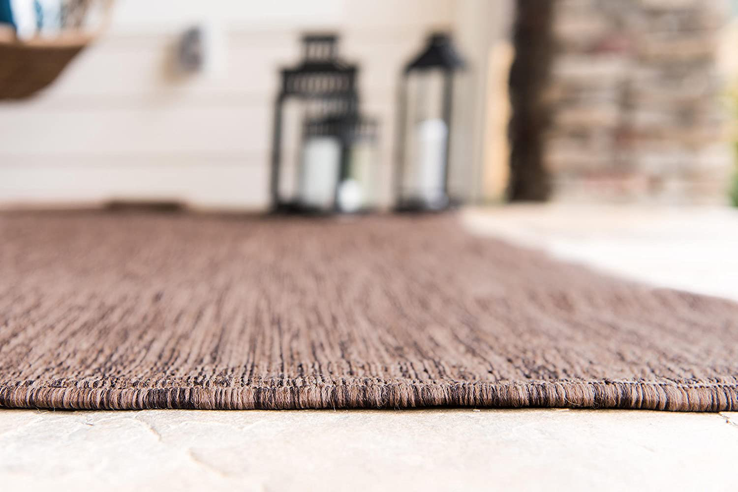 Skørter | Unique Loom Solid Collection Casual Transitional Indoor and Outdoor Flatweave Round Rug, 4', Light Gray/Gray