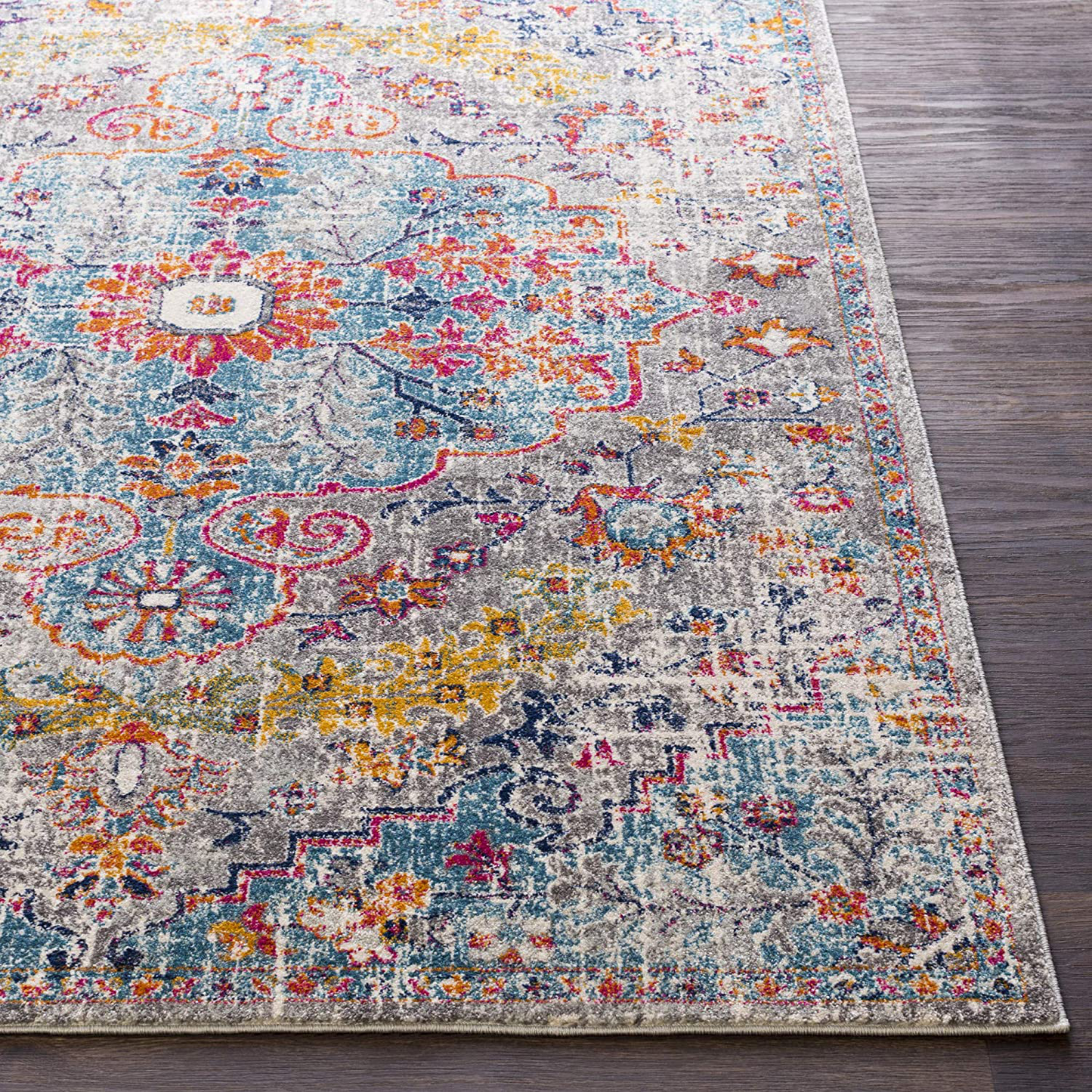 Skørter | Artistic Weavers Odelia Vintage Bohemian Area Rug, 4' x 6' Oval, Orange/Navy Blue