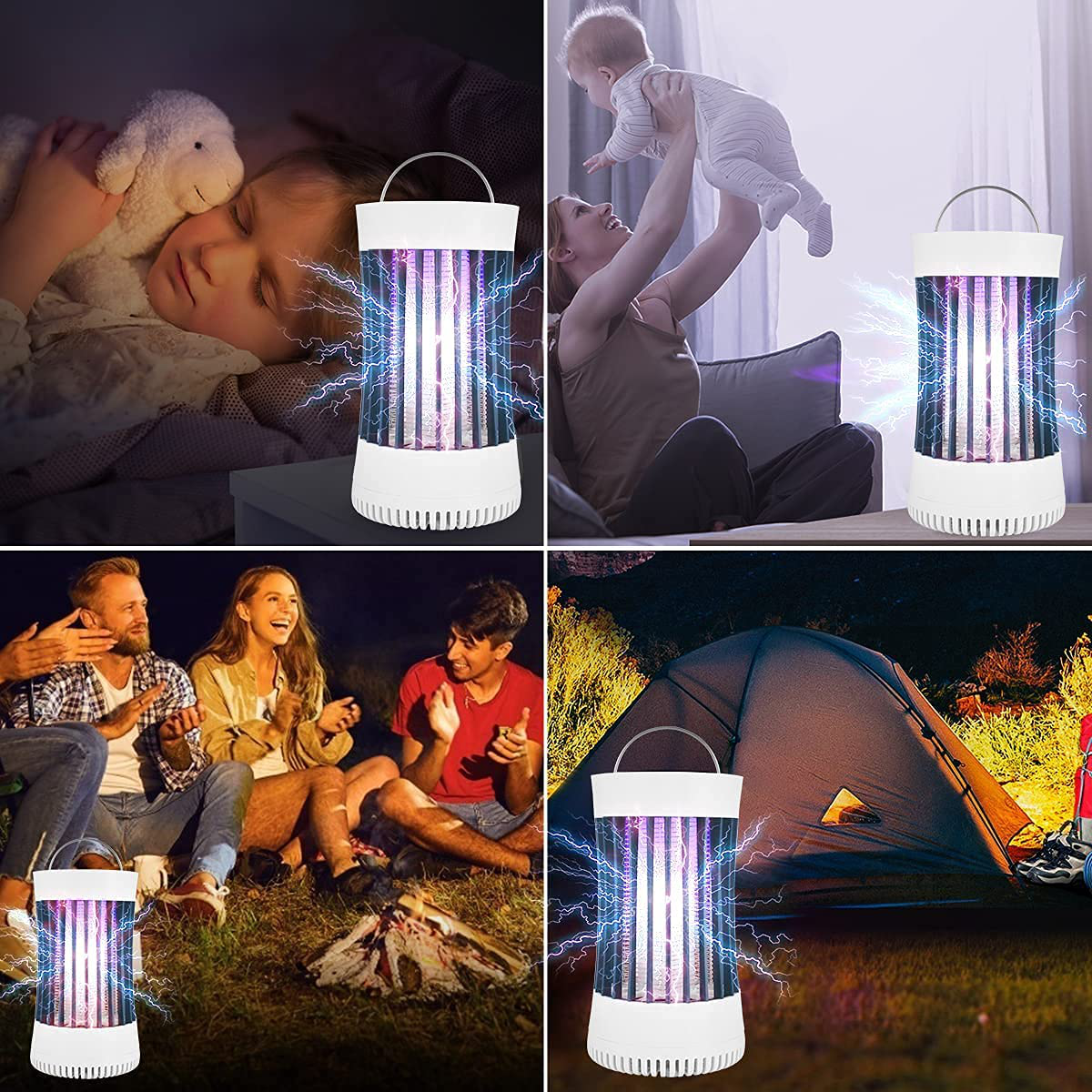 Skørter | AICase Bug Zapper, USB rechargeable indoor and outdoor mosquito killing lamp with 2000mah battery, suction fan, electric portable mosquito fly trap for home, camping, midges, backyard, patio