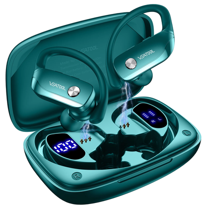 Skorter | LED Screen Over-Ear Wireless Earbuds Bluetooth Headphones 48 Hours Gaming With Built-in Microphone