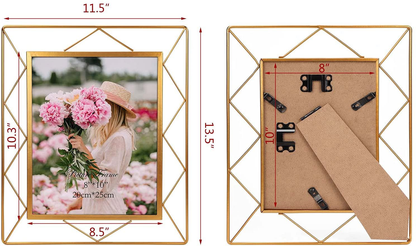 Skorter | 8x10 Picture Frame Set of 2, Metal Frames Suitable for 8 by 10 Inch Photos Table or Wall Mount Display