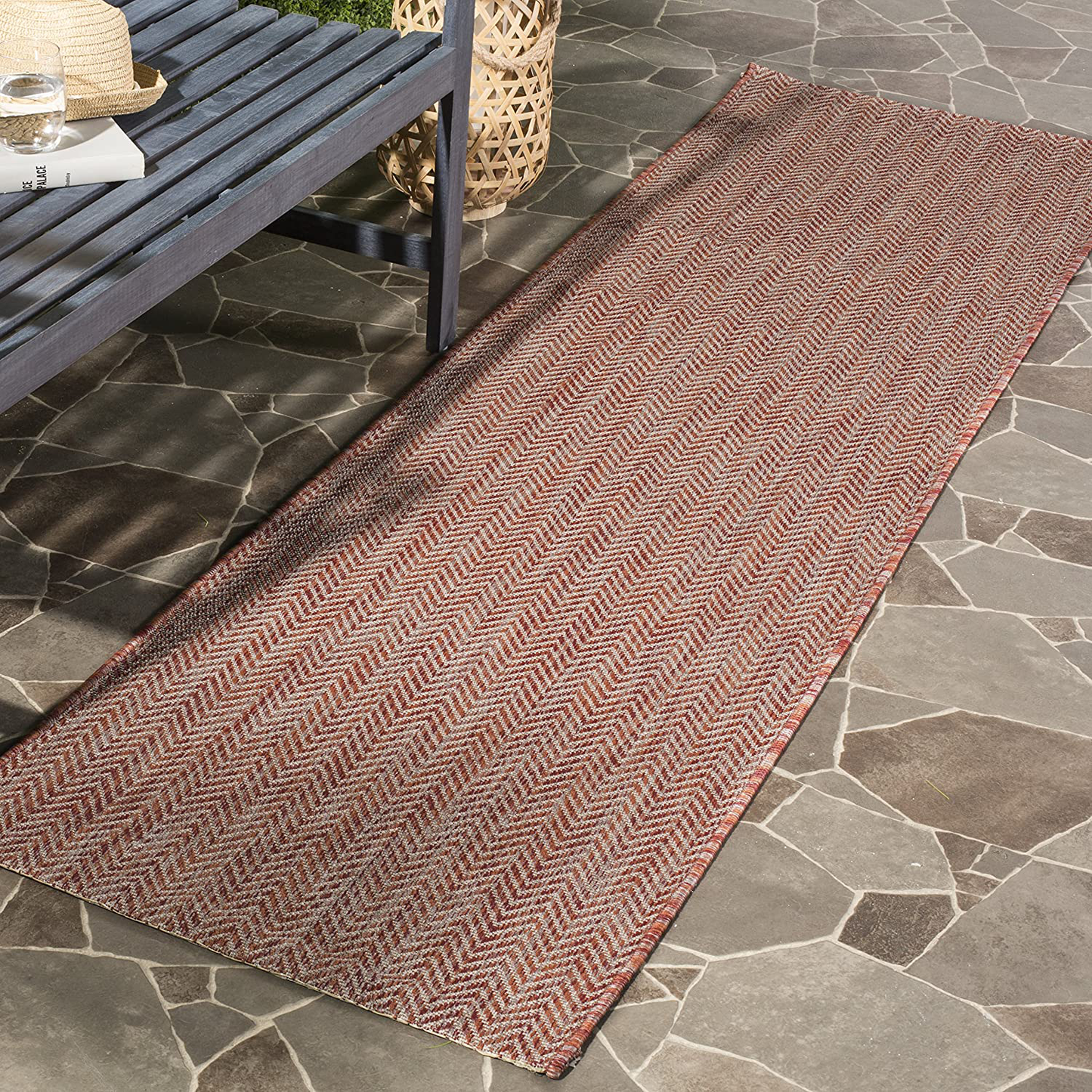 Skørter | Safavieh Courtyard Collection CY8022 Indoor/ Outdoor Non-fading Stain-resistant Patio Backyard Runner, 2'3" x 10', Red / Beige