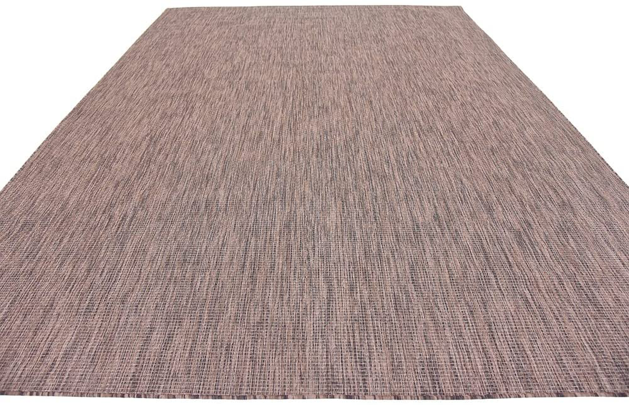 Skørter | Unique Loom Solid Collection Casual Transitional Indoor and Outdoor Flatweave Round Rug, 4', Light Gray/Gray