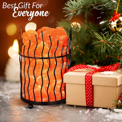 Skorter | Himalayan Salt Basket Lamp - Amber Glow