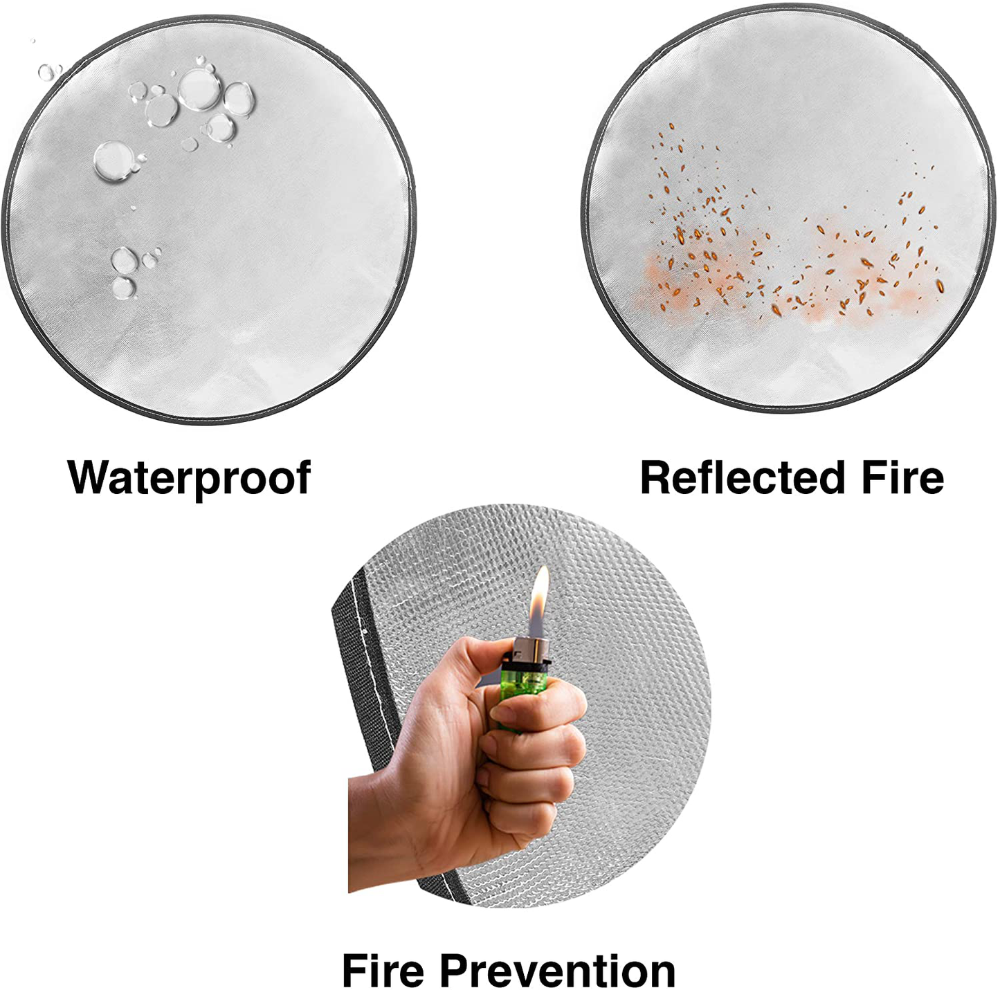 Skorter | 32'' Fireproof Mat for Outdoor Patio and Terrace Protection | Firepit Fire Resistant Protective Flooring or Ground Protection | BBQ Grill Mat with Flame Retardant Material to Protect Wooden Terrace and Veranda